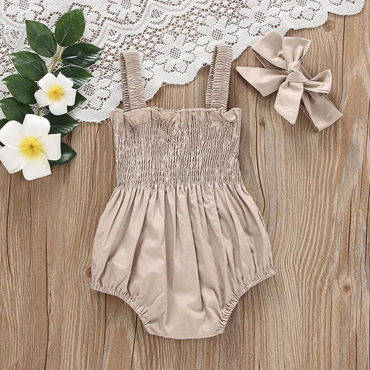 Ruched Romper + Headband Set