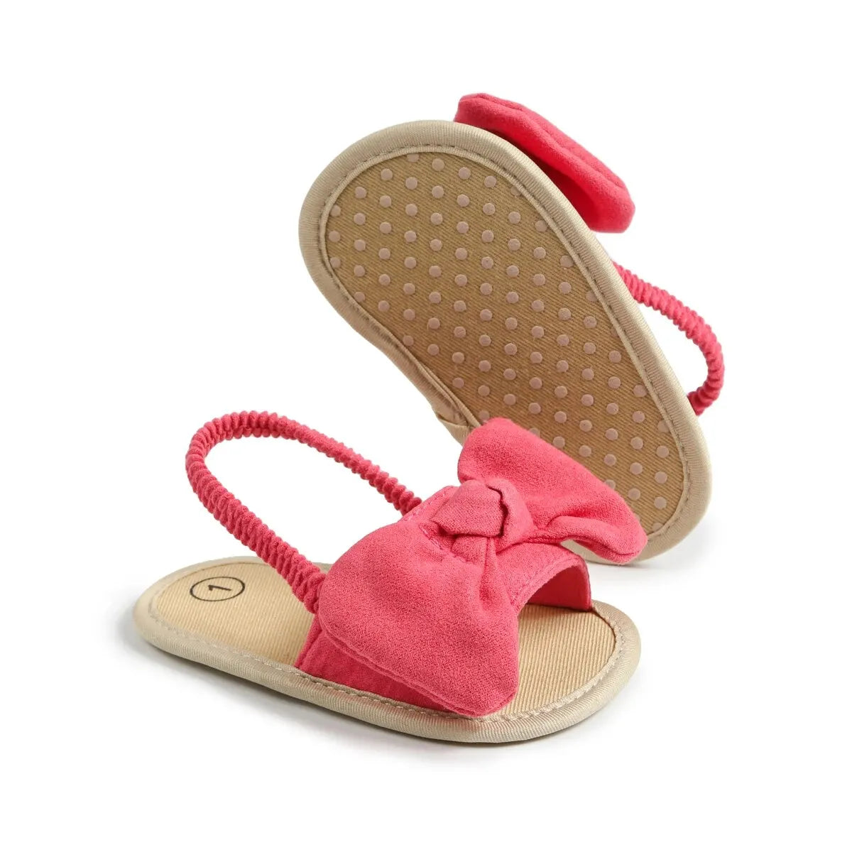 Rose Red Front Bow Sling Back Sandals