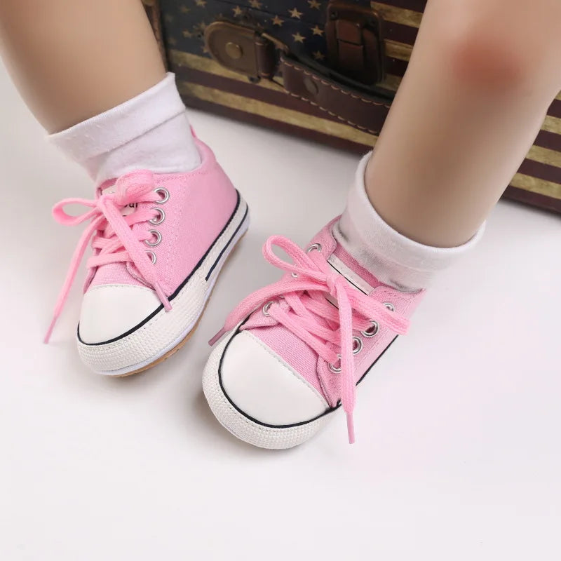 Pink Lace Up Sneakers