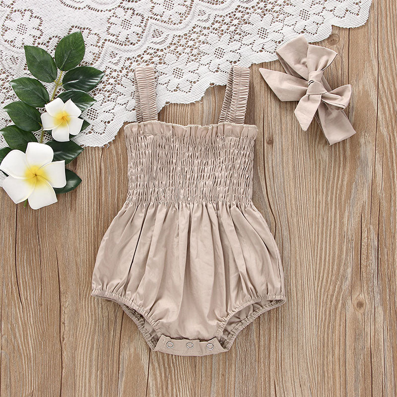 Ruched Romper + Headband Set