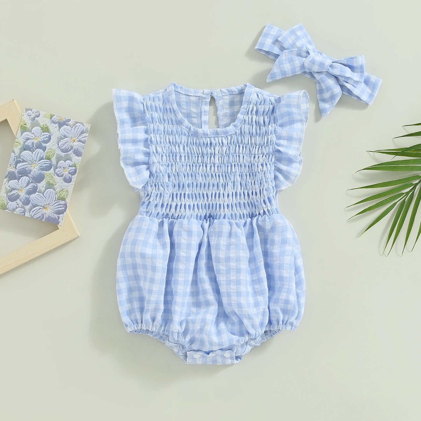 Gingham Romper Set