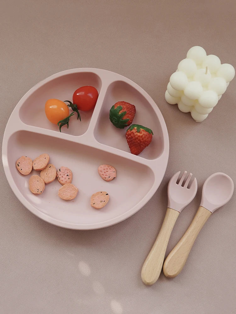 3PCS Silicone Baby Feeding Set