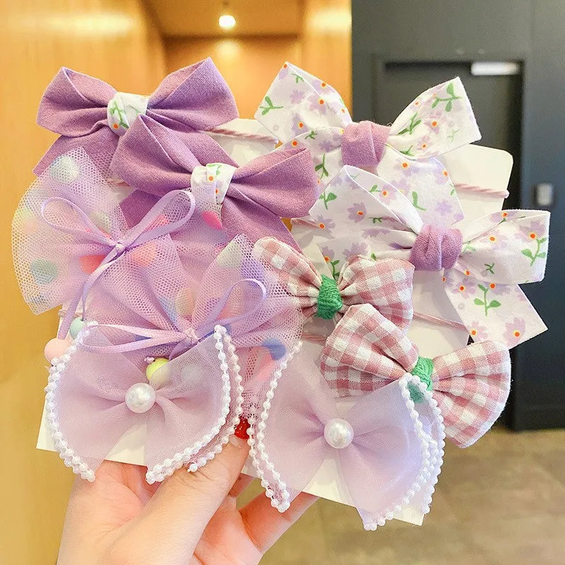 10Pcs Big Bow Elastic Hair Ties