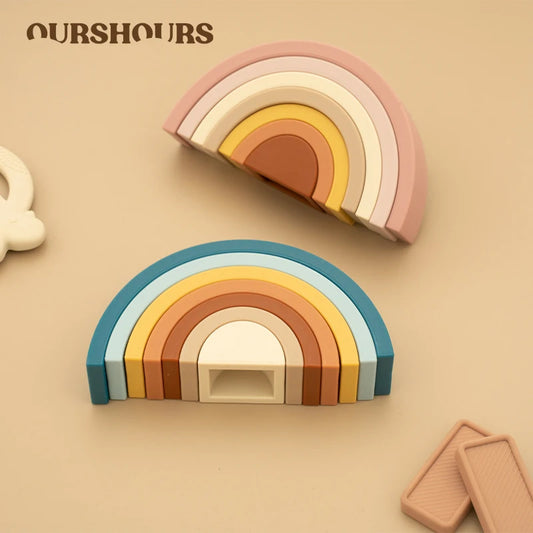 Montessori Silicone Rainbow Stacker