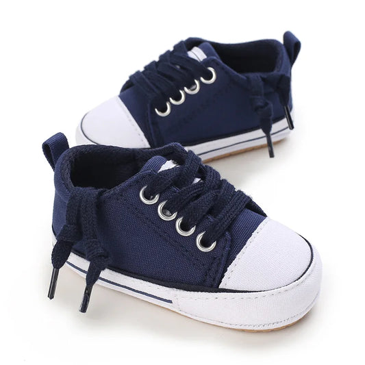 Dark Blue Lace Up Sneakers