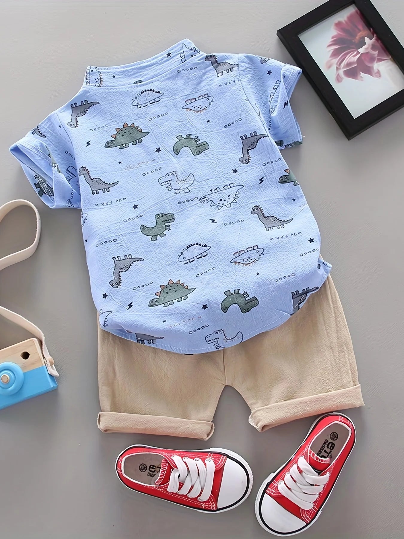 2Pc Dinosaur Shirt + Shorts