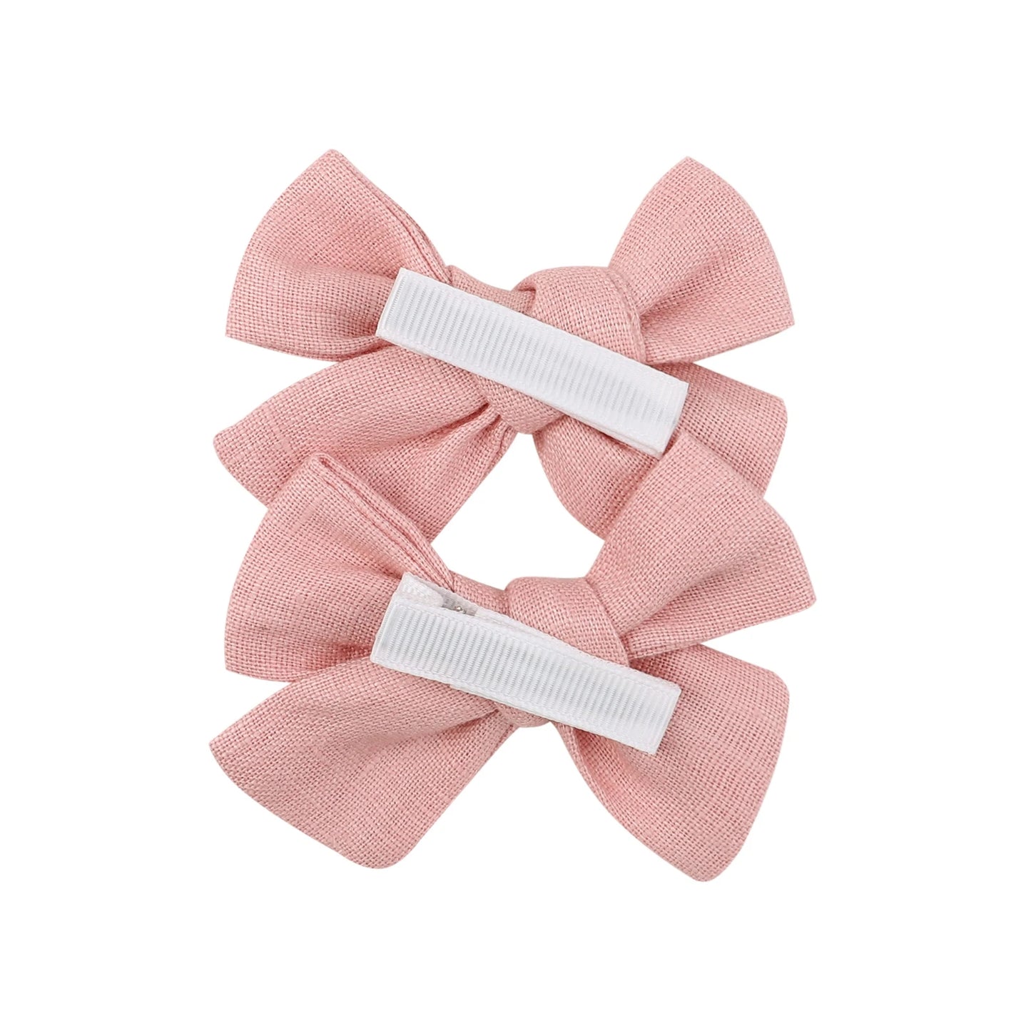 2Pc Set Solid Hair Bow Clips