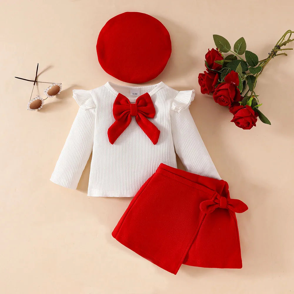 Big Bow Top & Skirt & Beret