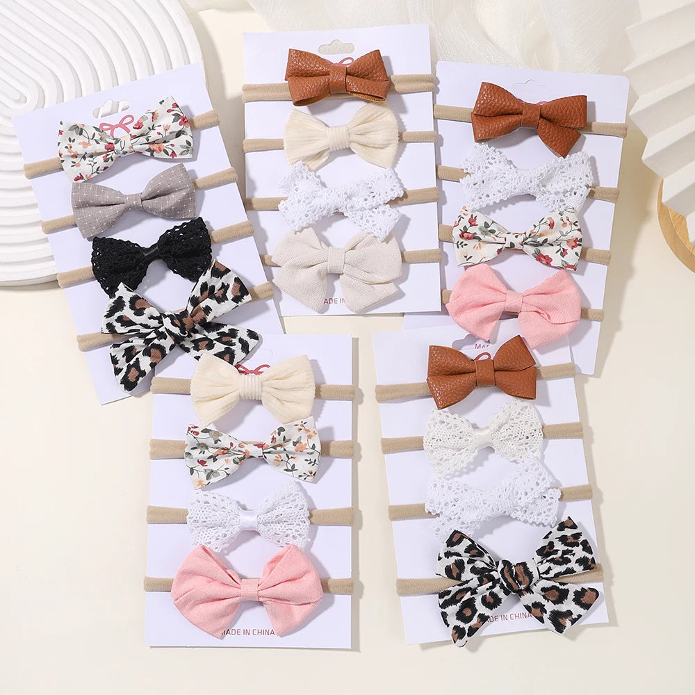 4Pcs/set Elastic Bow Headband