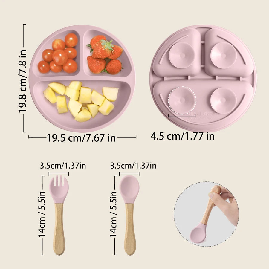 3PCS Silicone Baby Feeding Set