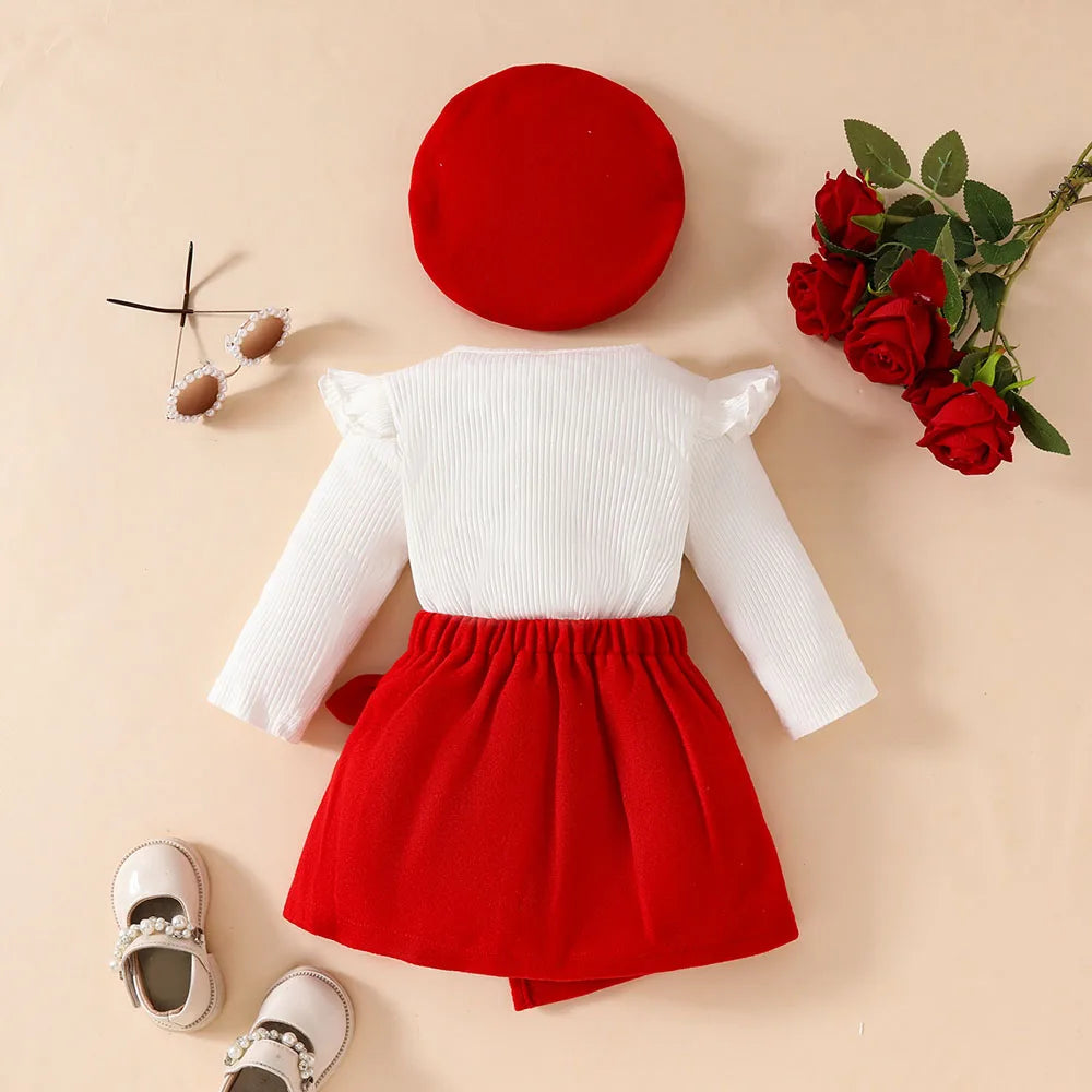 Big Bow Top & Skirt & Beret