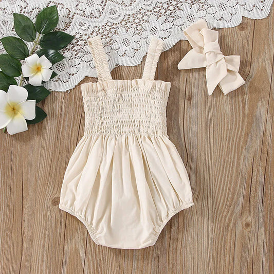 Ruched Romper + Headband Set