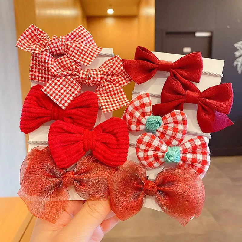 10Pcs Big Bow Elastic Hair Ties