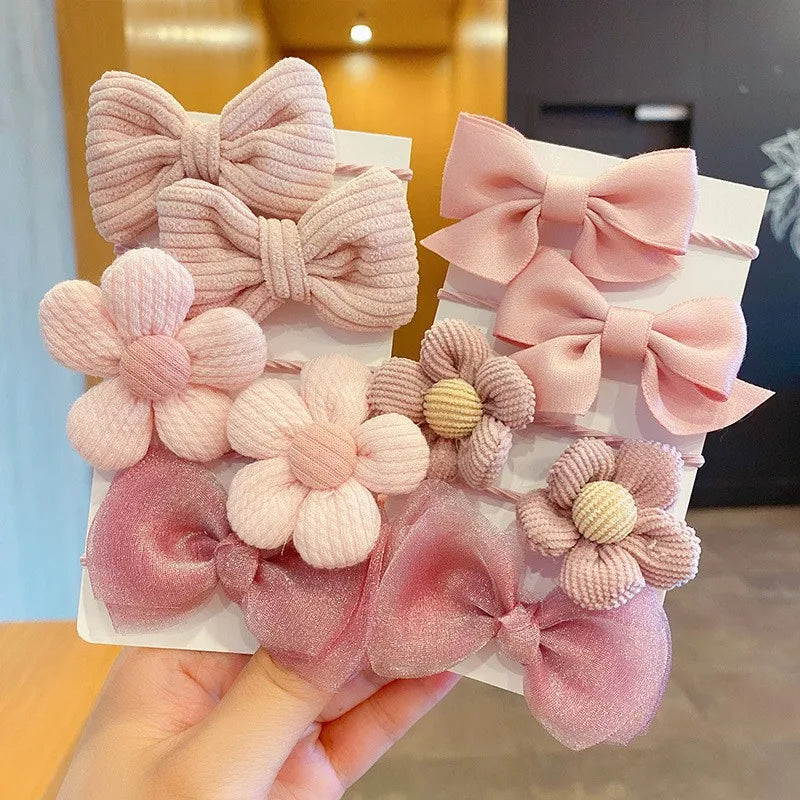 10Pcs Big Bow Elastic Hair Ties