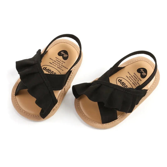 Black Frill Sandals