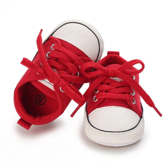 Red Lace Up Sneakers