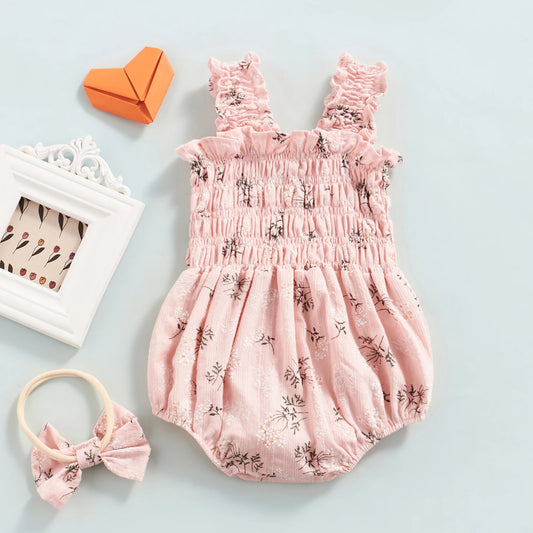 Ruched Romper + Headband Set