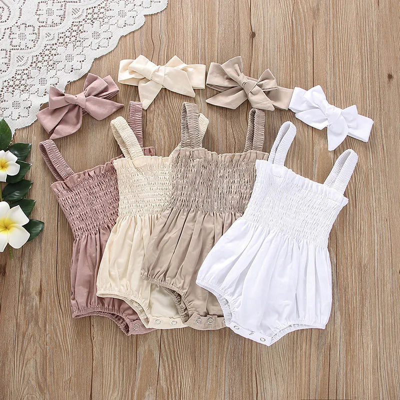 Ruched Romper + Headband Set